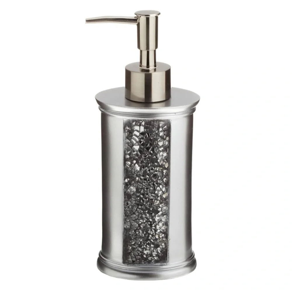 Silver Sinatra Bath Set Accessory 4 PC Mosaic Glass Popular Bath Sinatra